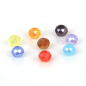 Colorful 6mm faceted crystal glass beads set for DIY jewelry making and beadwork