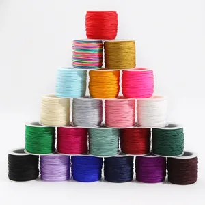 Set of 21 colors 0.8mm nylon cord spools for DIY jewelry making and braiding crafts