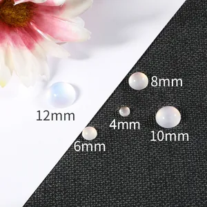 Polished moonstone cat eye resin cabochons in 4mm to 12mm sizes for DIY jewelry making