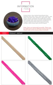 Detail of 4-10mm colorful painted glass beads in various sizes for DIY jewelry making