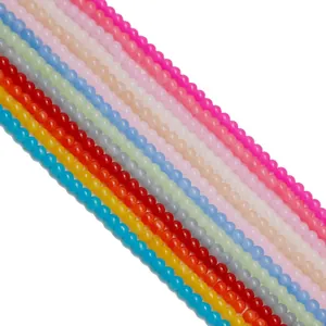 Vibrant 4-10mm colorful round glass beads for handmade DIY jewelry and bracelet making