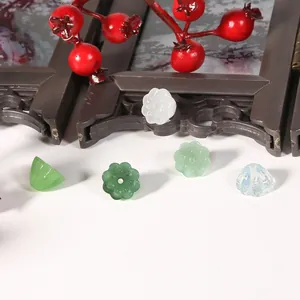 10mm Czech glass lotus beads for DIY traditional hairpins with an aurora finish
