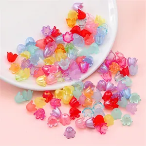 Cuentas de lirio de los valles en acrílico esmerilado de varios colores para joyería