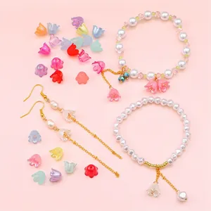 Set de cuentas de acrílico lirio de los valles y pulseras de perlas artesanales