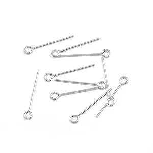 Polished 925 sterling silver eye pins for DIY jewelry making and earring assembly