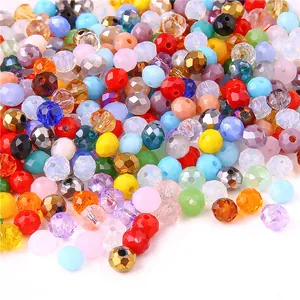 Perles de Roue en Verre de Cristal 6mm Facettées Perles d'Abaque Intercalaires Pour DIY Fabrication de Bijoux Bracelet Collier Artisanat