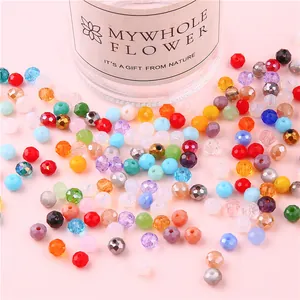 Perles en verre de cristal facetté 6mm multicolores pour bijoux DIY et bracelets