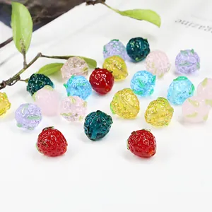 Handmade Strawberry Shaped Colored Glaze Beads DIY Jewelry Making Accessory For Earrings Hairpins Hairpins Mini Fruit Charm