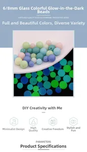 Macro detail of 6mm and 8mm luminous frosted glass beads for DIY jewelry making