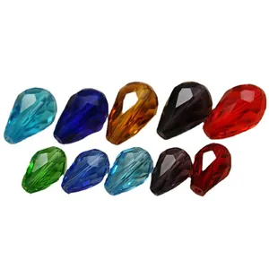 Faceted Teardrop Glass Crystal Beads For DIY Jewelry Making Bracelet Necklace Earrings Crafting Loose Beads Accessories Multi Color