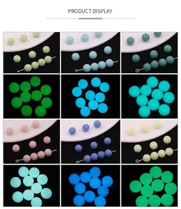 Luminous glass beads for jewelry making showing day and night color glow effect