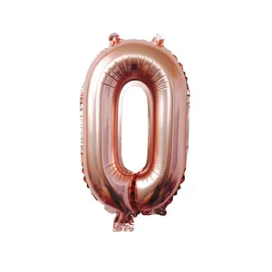 Number 0 rose gold gradient aluminum foil balloon for birthday party and New Year decor