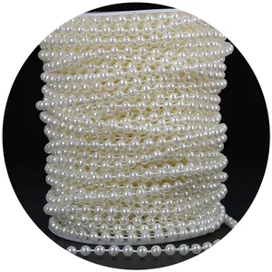 Rotolo di filo di perle sintetiche avorio per decorazioni nuziali fai da te e cucito