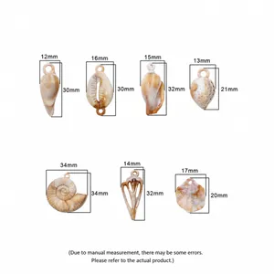 DIY acrylic shell charms set with various shapes and sizes for handmade jewelry making