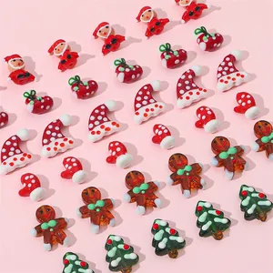 DIY Christmas Lampwork Beads Cartoon Snowman Santa Claus Christmas Tree Gingerbread Man Glass Beads For Jewelry Making
