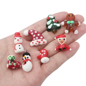 Christmas snowman and gingerbread glass beads for DIY jewelry and bracelets