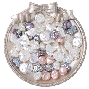 Baroque iridescent heart and butterfly charms for DIY jewelry making and necklaces