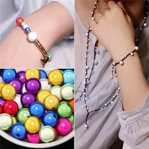 Colorful laser acrylic beads and pearl charms for DIY jewelry making and handmade bracelets