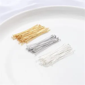 Flat head pins in gold, silver and rose gold finishes for DIY jewelry making