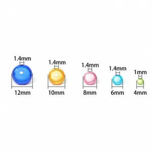 DIY colorful acrylic beads size guide for jewelry making ranging from 4mm to 12mm