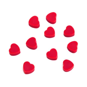 Vibrant red heart-shaped polymer clay beads for DIY jewelry and hair accessory making