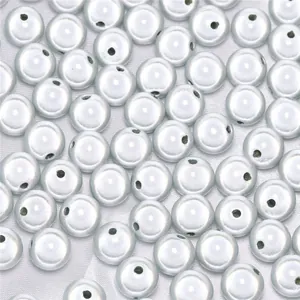 Silver grey iridescent acrylic beads with smooth pearl finish for DIY jewelry making
