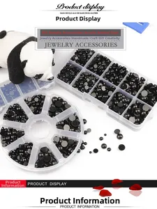 Acrylic black safety eyes for DIY dolls in organized storage cases for craft projects