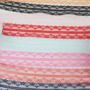 Multiple colors of 4cm hollow floral polyester lace trim with wavy edges for DIY crafts