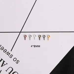 DIY metal screw eye pins for jewelry making in 6 colors, 4x8mm size hardware assortment