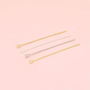 DIY jewelry eye pins in 14K gold and silver plating for handmade earring components