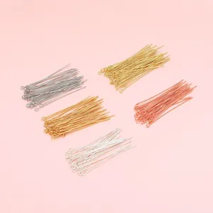 Copper Gold Silver Plated Eye Pins DIY Jewelry Making Findings For Beading Earrings Pendants Handmade Craft Supplies