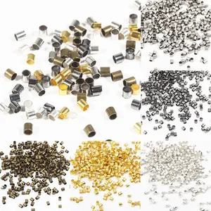 Quetschperlen aus Kupfer für Schmuckherstellung in Gold Silber Bronze Schwarz