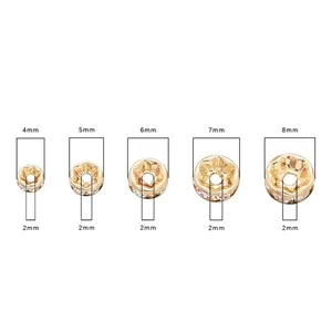 14K gold plated crystal rondelle beads in 4mm to 8mm sizes for jewelry making