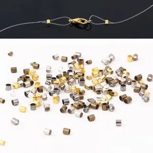Verschiedene Kupfer-Quetschperlen und Röhrchen für DIY-Armbänder und Schmuckherstellung