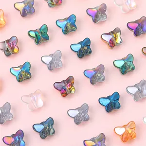 Colorful laser butterfly crystal glass beads for DIY handmade jewelry making kits