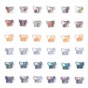 Colorful butterfly-shaped crystal glass beads for DIY jewelry and bracelet making