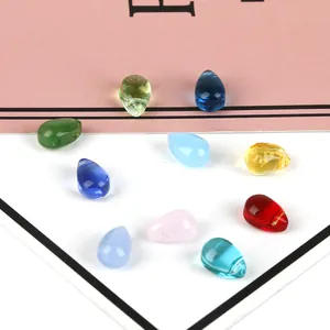 Bunte Wassertropfen-Glasperlen für DIY-Schmuck mit hoher Transparenz und poliertem Finish