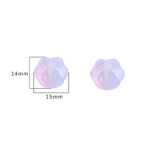Schattige glazen kattenpoot kralen met roze-blauw verloop voor DIY sieraden 14x15mm