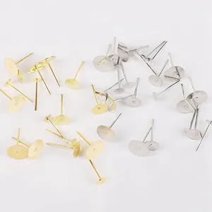 DIY gold and silver flat head ear pins for handmade earrings and jewelry making
