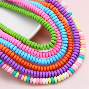 Perline Heishi colorate in pasta polimerica stratificate per creazione gioielli DIY