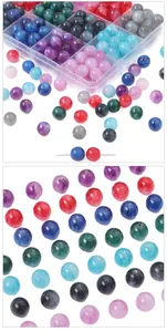 Macro detail of mixed starry gradient resin beads with fine glitter for DIY jewelry making