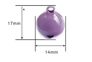 Detailansicht der 14mm lila Glocke in Bonbonfarben mit 17mm Gesamthöhe Maßen