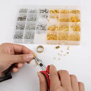 Kit per creazione gioielli con accessori oro e argento, pinze e girocollo in pizzo nero