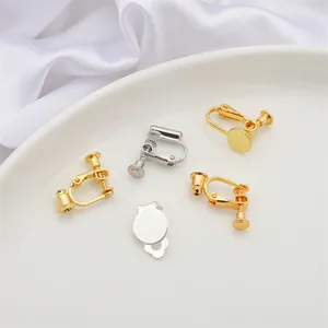 Screw-back earring converters in gold and silver finish for non-pierced ears