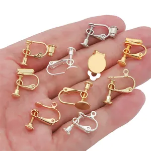Macro view of gold and silver spiral earring converters for DIY jewelry making