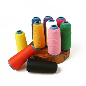 High elasticity sewing thread set with 10 colors on blue spools for DIY bow making