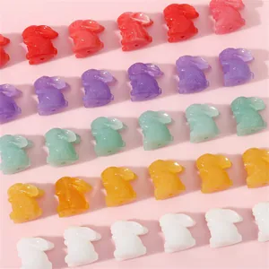 Cute Resin Rabbit Beads For Jewelry Making DIY Charms Translucent Bunny Pendants For Bracelets Necklaces Decoration