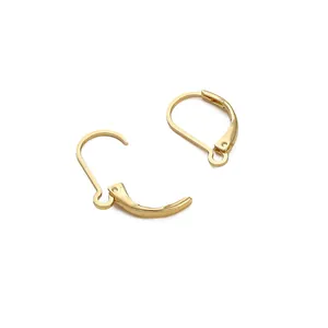 Dormeuses polies plaquées or 14K avec boucles de suspension pour la création de bijoux DIY