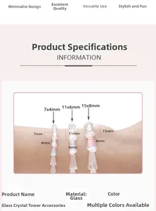 Detailed size comparison of pagoda crystal glass beads for DIY jewelry making