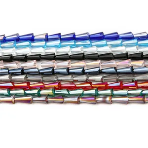 Perles en cristal de verre facetté de couleurs variées pour la création de bijoux DIY